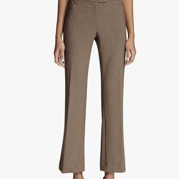 Calvin Klein Women's Petite Modern Fit Trousers Brown Tan Size Medium - Picture 1 of 1